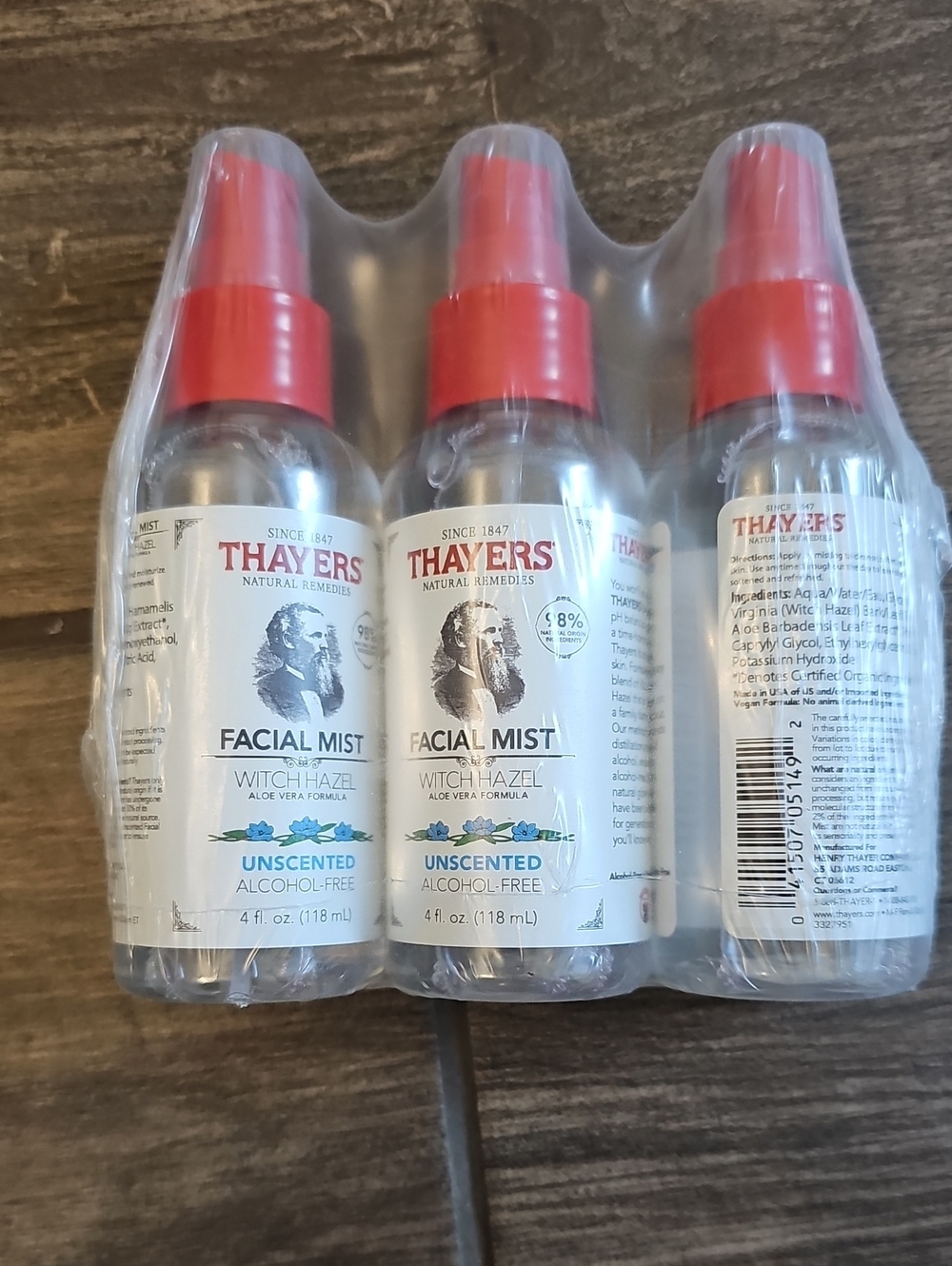 Unscented Witch Hazel Facial Mist - Clear (3-Pack)